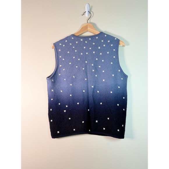 Vtg Marisa Christina Christmas Collection Blue Boiled wool Sweater Vest Womens S - Picture 5 of 8